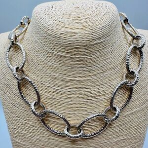 Elegant Vintage Silver Chain Link Necklace by Premier Designs